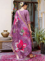 Dazzling Purple Color Viscose Fabric Designer Suit