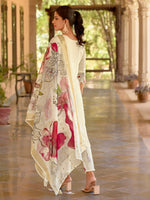 Dazzling Cream Color Viscose Fabric Designer Suit