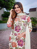 Divine Cream Color Viscose Fabric Designer Suit