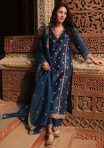 Divine Teal Color Viscose Fabric Designer Suit