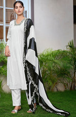 Divine White Color Viscose Fabric Designer Suit