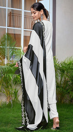 Divine White Color Viscose Fabric Designer Suit