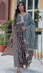 Amazing Wine Color Cotton Fabric Designer Suit