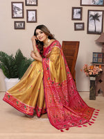 Lovely Yellow Color Banarasi Fabric Partywear Saree