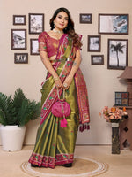 Lovely Green Color Banarasi Fabric Partywear Saree