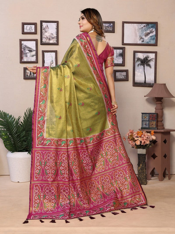 Lovely Green Color Banarasi Fabric Partywear Saree