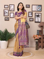 Lovely Orange Color Banarasi Fabric Partywear Saree