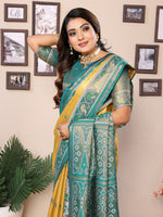 Lovely Mustard Color Banarasi Fabric Partywear Saree