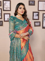 Lovely Red Color Banarasi Fabric Partywear Saree