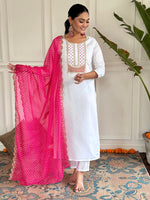 Amazing White Color Viscose Fabric Designer Suit