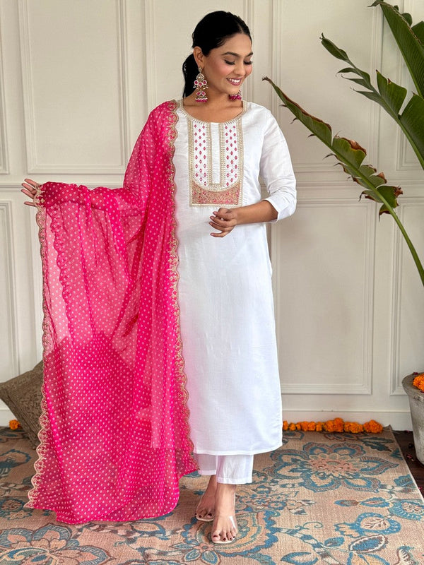 Amazing White Color Viscose Fabric Designer Suit
