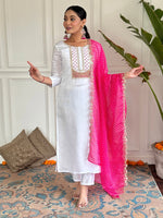 Amazing White Color Viscose Fabric Designer Suit