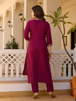 Amazing Maroon Color Rayon Fabric Designer Suit