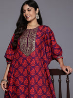 Divine Purple Color Crepe Fabric Designer Kurti With Bottom