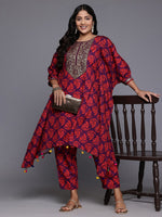 Divine Purple Color Crepe Fabric Designer Kurti With Bottom