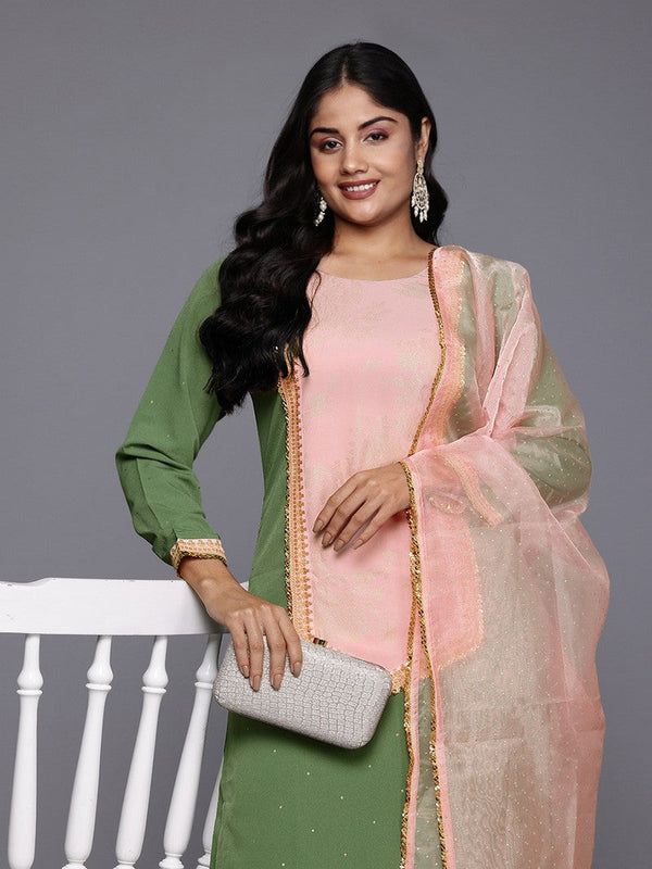 Divine Green Color Crepe Fabric Designer Kurti