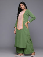 Divine Green Color Crepe Fabric Designer Kurti