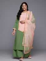 Divine Green Color Crepe Fabric Designer Kurti