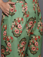 Divine Green Color Chanderi Fabric Designer Kurti