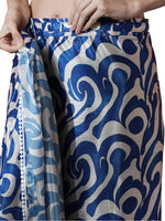 Amazing Blue Color Chinon Fabric Casual Saree