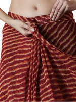 Amazing Red Color Chinon Fabric Casual Saree