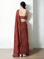 Amazing Red Color Chinon Fabric Casual Saree