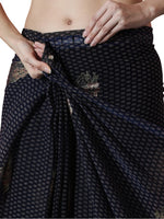 Amazing Navy Blue Color Chinon Fabric Casual Saree