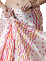 Amazing Cream Color Chinon Fabric Casual Saree