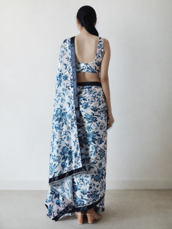 Amazing White Color Chinon Fabric Casual Saree
