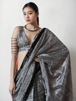 Lovely Black Color Chinon Fabric Casual Saree