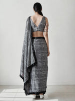 Lovely Black Color Chinon Fabric Casual Saree