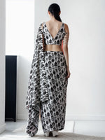 Lovely Grey Color Chinon Fabric Casual Saree
