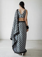 Lovely Black Color Chinon Fabric Casual Saree