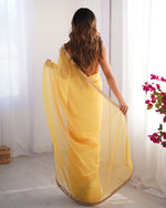 Amazing Mustard Color Organza Fabric Casual Saree