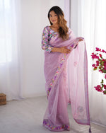 Amazing Purple Color Net Fabric Casual Saree