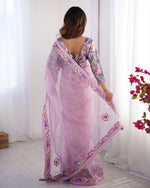 Amazing Purple Color Net Fabric Casual Saree