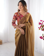 Amazing Brown Color Rangoli Fabric Casual Saree