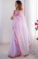 Amazing Purple Color Net Fabric Casual Saree