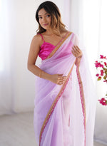 Amazing Purple Color Net Fabric Casual Saree