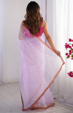 Amazing Purple Color Net Fabric Casual Saree