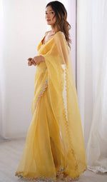 Amazing Yellow Color Jimmy Fabric Casual Saree