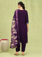 Divine Purple Color Viscose Fabric Designer Suit