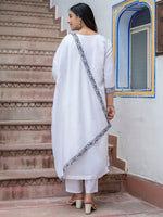 Divine White Color Viscose Fabric Designer Suit