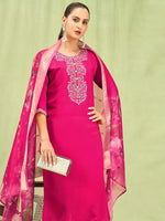 Divine Pink Color Viscose Fabric Designer Suit