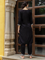 Divine Black Color Viscose Fabric Designer Suit