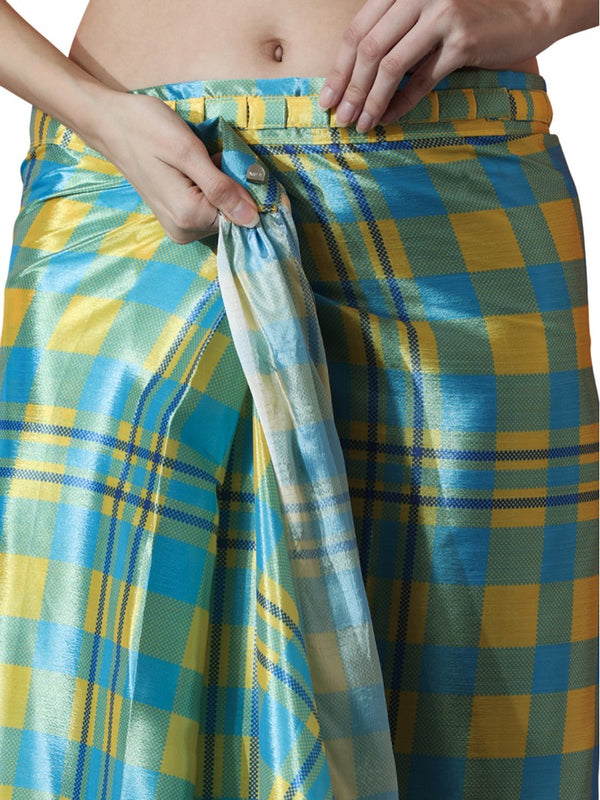 Classy Turquoise Color Chinon Fabric Casual Saree