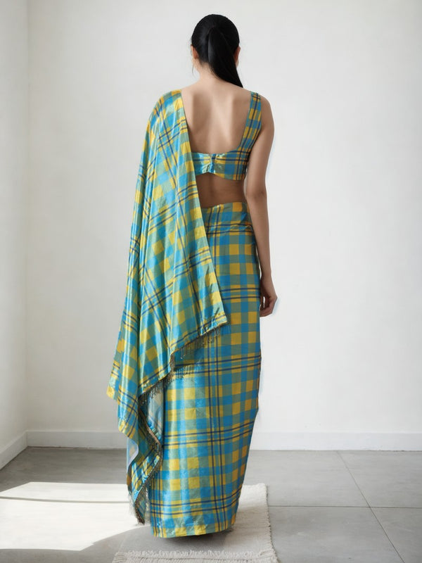 Classy Turquoise Color Chinon Fabric Casual Saree