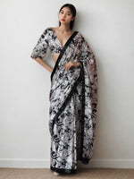 Classy White Color Chinon Fabric Casual Saree