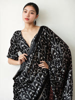 Classy Black Color Chinon Fabric Casual Saree