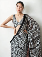 Classy White Color Chinon Fabric Casual Saree